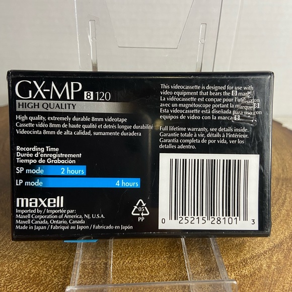 NEW SEALED Maxell GX-MP High Quality 120 8mm Metal Particle Camcorder Videotape - Picture 3 of 5